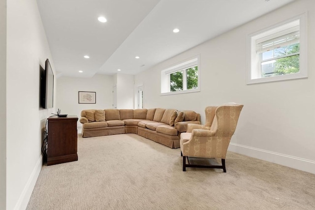 101 Waban St Unit 101, Newton, MA 02458 - living area featuring carpet floors, baseboards, and recessed lighting