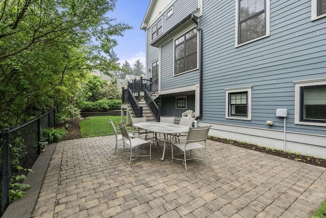 101 Waban St Unit 101, Newton, MA 02458 - view of patio with stairway and outdoor dining area