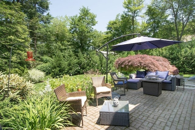 21 Flintlock Ridge Rd, Cohasset, MA 02025 - view of patio with an outdoor living space