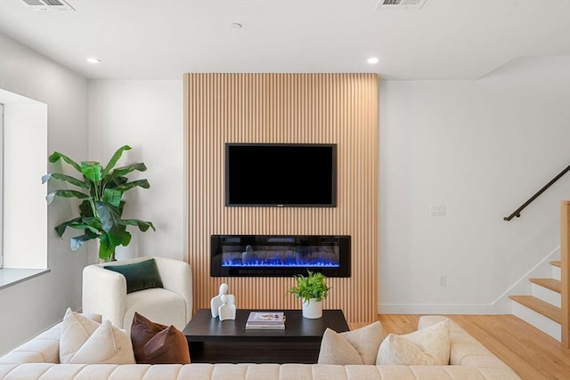 living room featuring wood-type flooring