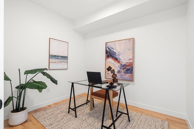 office area featuring wood-type flooring