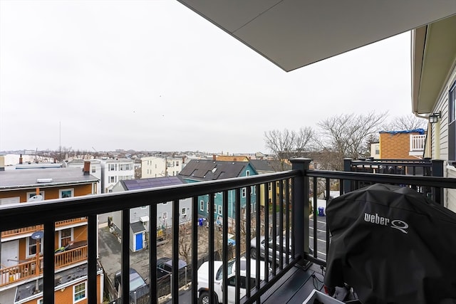 balcony featuring a grill