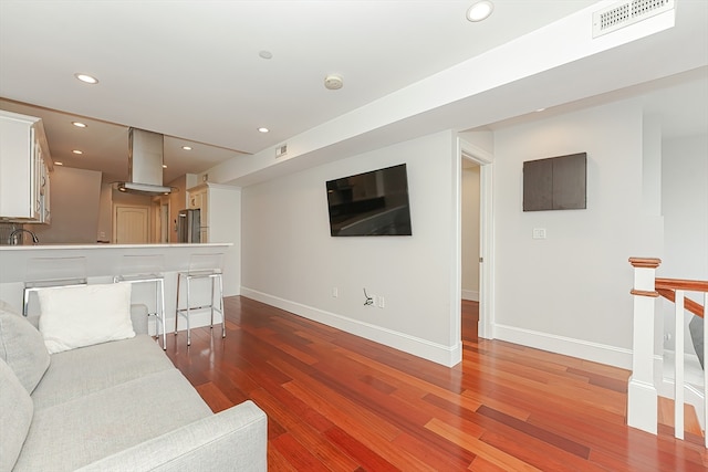 living room with wood-type flooring