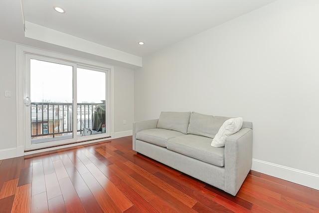 living room with wood-type flooring