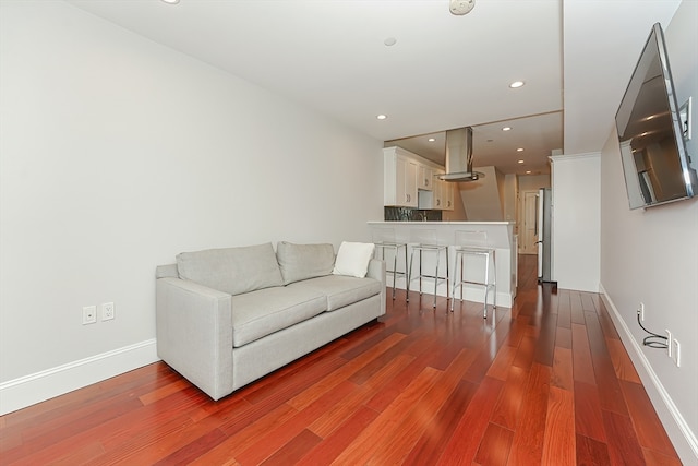 living room featuring hardwood / wood-style flooring