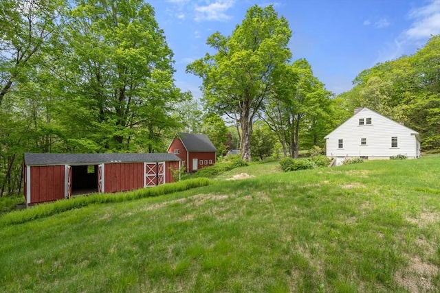 35 Chapin Rd, Holden, MA 01520 - view of grassy yard with an outdoor structure and view of wooded area