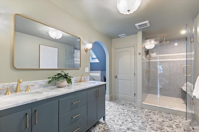 197 Winchester St Unit 197, Brookline, MA 02446 - full bath featuring a shower stall and double vanity