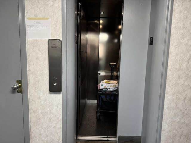 view of elevator