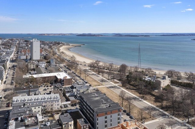 1306 Columbia Rd Unit 5C, Boston, MA 02127 - drone / aerial view featuring a view of the beach and a water view