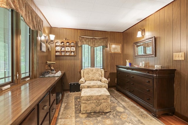 2 Rich Rd, Holliston, MA 01746 - living area with healthy amount of natural light, wooden walls, and wood finished floors