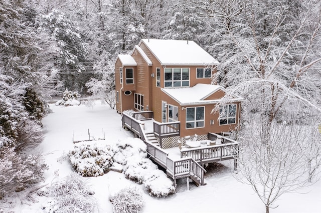 exterior space with a wooden deck