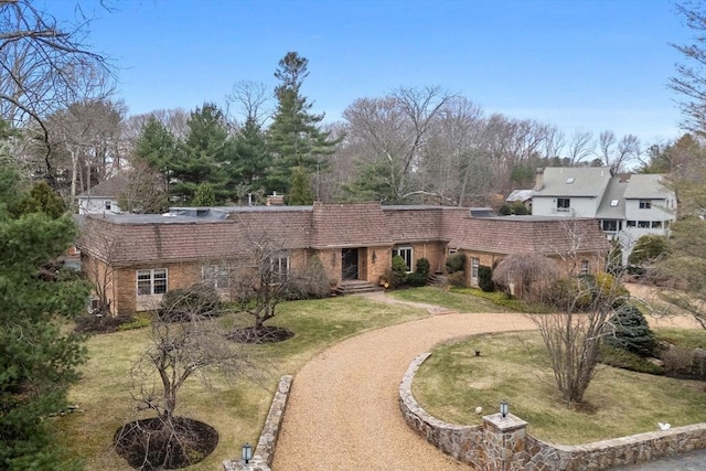 21 Wildewood Dr, Lynnfield, MA 01940 - view of front of property with a chimney and a front lawn