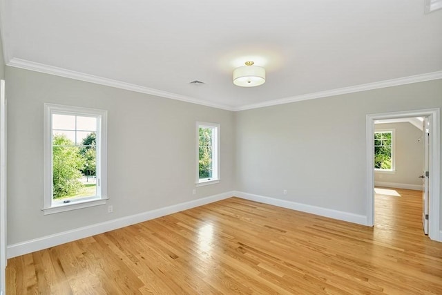 7 Stage Coach Rd, Lexington, MA 02421 - empty room with ornamental molding, a healthy amount of sunlight, and light wood-type flooring