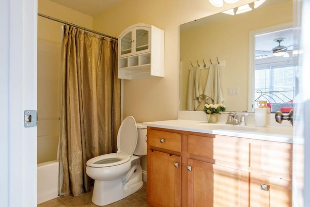 41 Whispering Pine Cir Unit 41, Worcester, MA 01606 - bathroom with toilet, vanity, tile patterned floors, and shower / bath combination with curtain