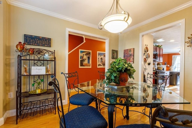 41 Whispering Pine Cir Unit 41, Worcester, MA 01606 - dining area featuring light wood-style floors, baseboards, and ornamental molding