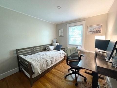 192 Salem St, Wakefield, MA 01880 - bedroom with wood finished floors, a desk, and crown molding