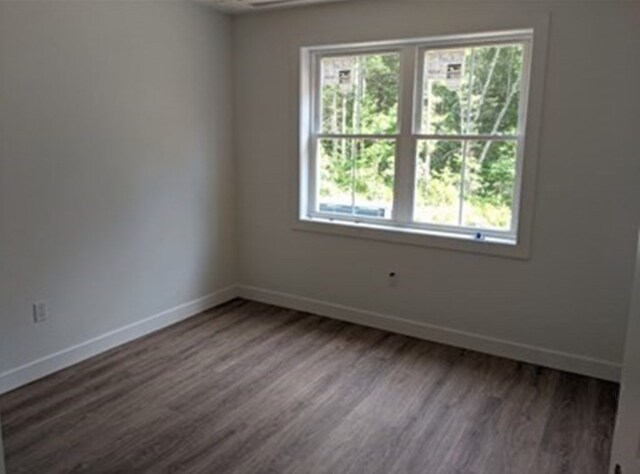 unfurnished room featuring dark hardwood / wood-style flooring