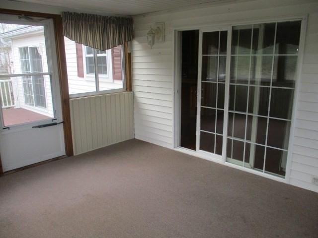 view of unfurnished sunroom