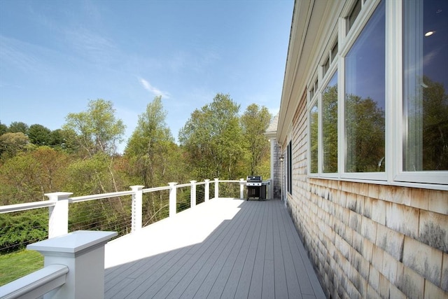 deck featuring area for grilling