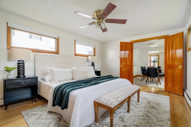 51 Burget Ave, Medford, MA 02155 - bedroom featuring light wood-style flooring and ceiling fan