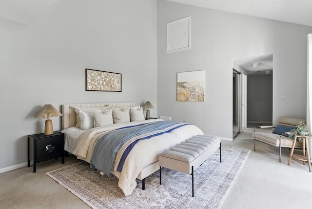 87 E Bluff Rd Unit 87, Ashland, MA 01721 - carpeted bedroom with baseboards and high vaulted ceiling