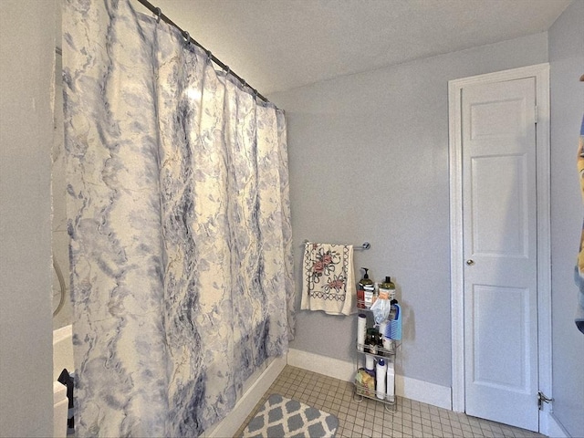 3 Main St, Spencer, MA 01562 - bathroom featuring baseboards, tile patterned floors, and a shower with curtain