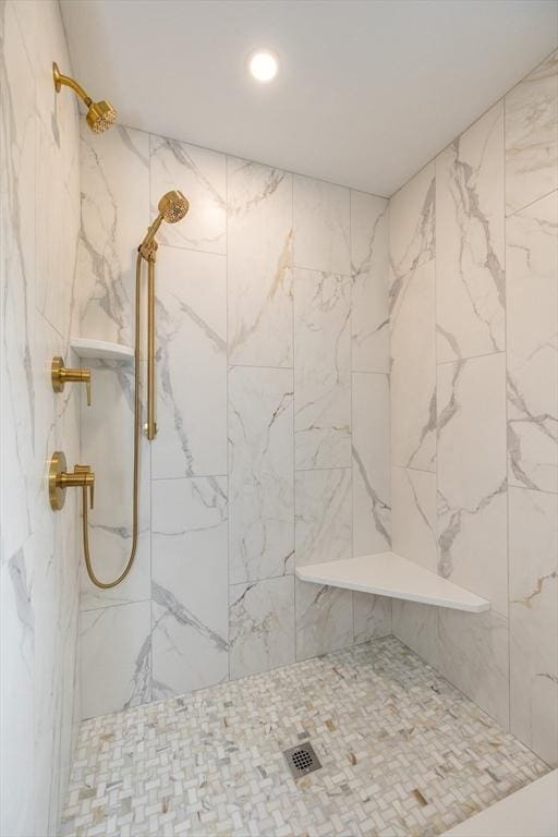 34 Torre St, Reading, MA 01867 - full bath with a marble finish shower