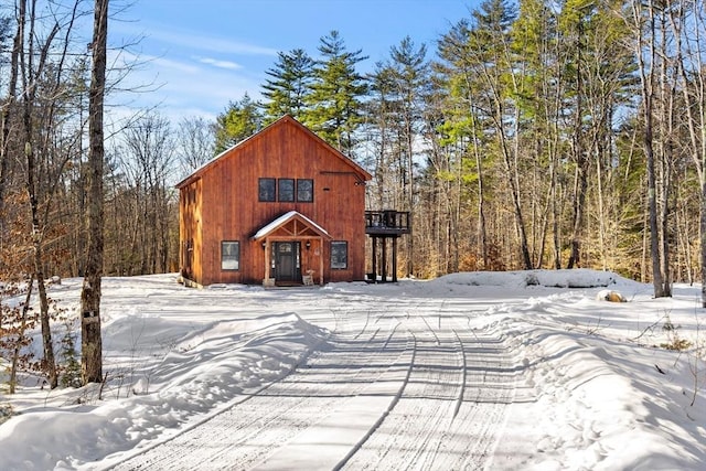 view of snow covered structure