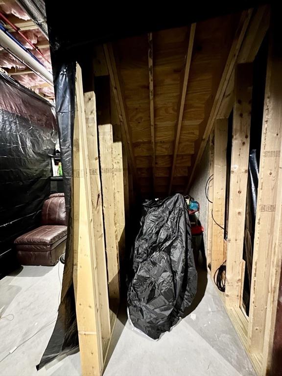 view of unfinished attic