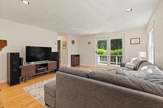 9 Michael Way Unit 41, Andover, MA 01810 - living room with light wood-type flooring, baseboards, and recessed lighting