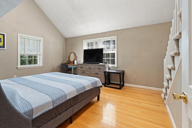 9 Michael Way Unit 41, Andover, MA 01810 - bedroom featuring light wood finished floors, lofted ceiling, and baseboards