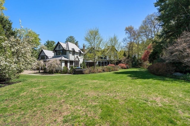view of grassy yard