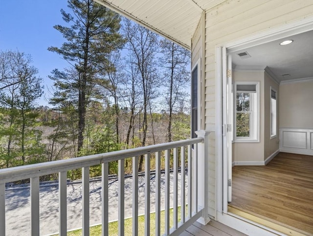 balcony with visible vents