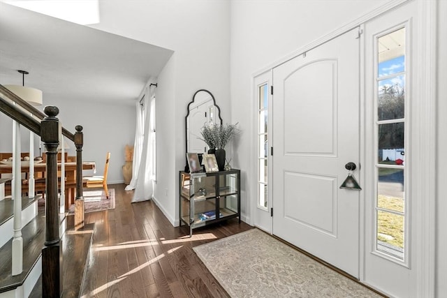 foyer featuring dark hardwood / wood-style flooring