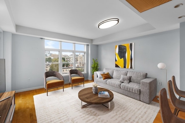 living room featuring hardwood / wood-style flooring