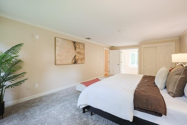 5 Taintor Dr, Sudbury, MA 01776 - bedroom with crown molding, baseboards, carpet, and a closet