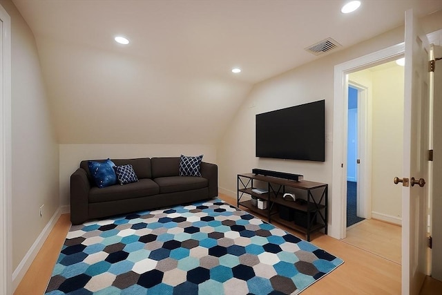 5 Taintor Dr, Sudbury, MA 01776 - living room featuring vaulted ceiling, wood finished floors, recessed lighting, and baseboards