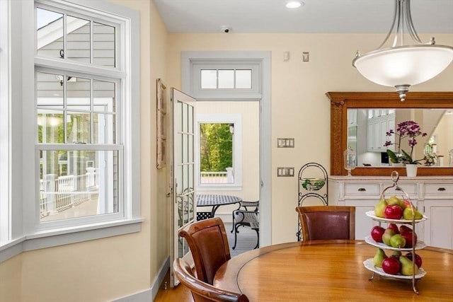 dining area with a healthy amount of sunlight