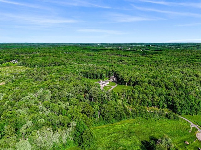 bird's eye view with a view of trees