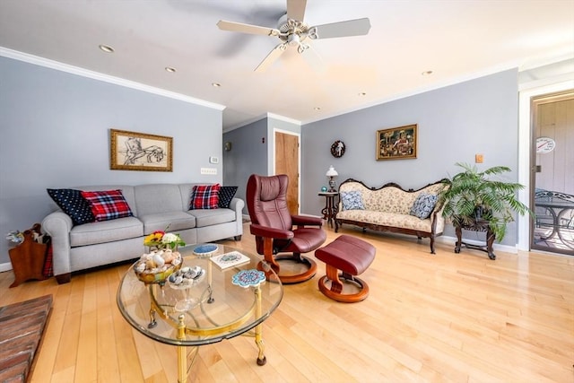 17 Ships Way Unit 17, Bourne, MA 02532 - living area featuring wood finished floors, ceiling fan, crown molding, baseboards, and recessed lighting