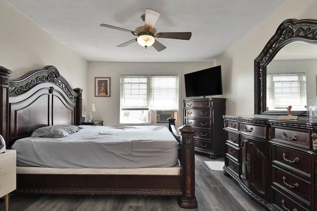 109 Macintosh Ln, Fitchburg, MA 01420 - bedroom with cooling unit, dark wood-type flooring, and a ceiling fan