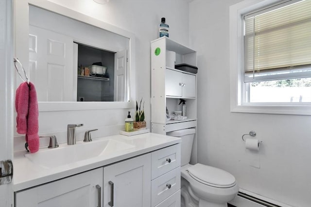 109 Macintosh Ln, Fitchburg, MA 01420 - half bathroom with vanity, toilet, and baseboard heating