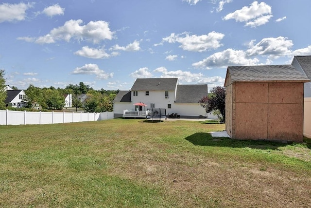 109 Macintosh Ln, Fitchburg, MA 01420 - view of yard with an outdoor structure, fence, a wooden deck, and a shed
