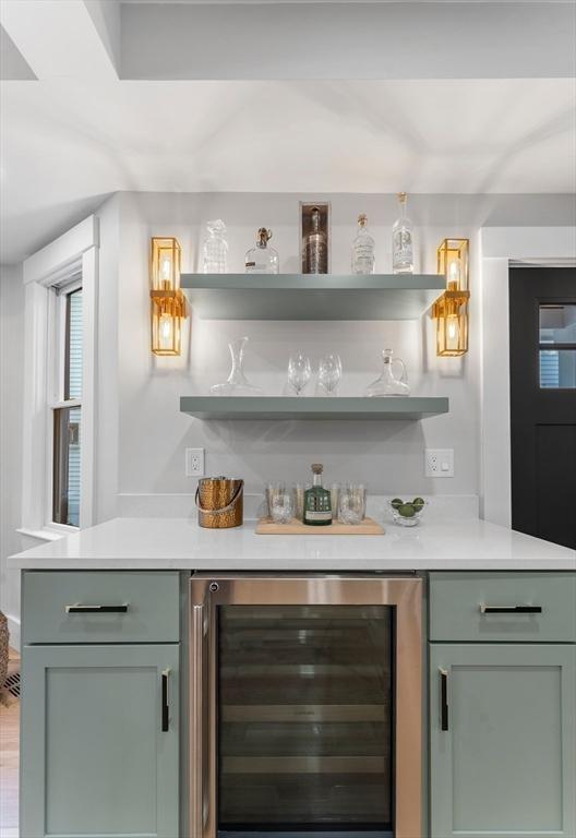 34 Walker St, Somerville, MA 02144 - indoor dry bar featuring wine cooler