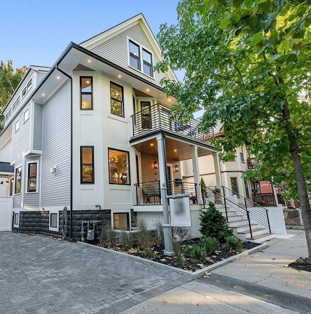 34 Walker St, Somerville, MA 02144 - view of front of property featuring a balcony
