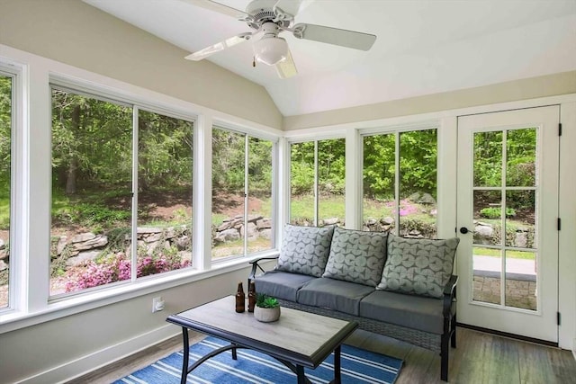 15 Allen Hill Rd, Princeton, MA 01541 - sunroom / solarium with wood finished floors, baseboards, and vaulted ceiling