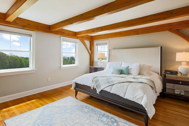 15 Allen Hill Rd, Princeton, MA 01541 - bedroom with baseboards, wood finished floors, and beam ceiling