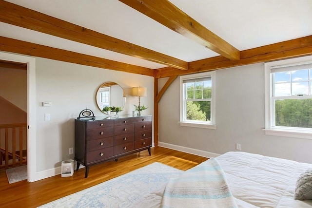 15 Allen Hill Rd, Princeton, MA 01541 - bedroom featuring wood finished floors, beamed ceiling, and baseboards
