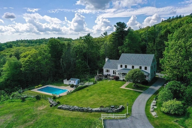 15 Allen Hill Rd, Princeton, MA 01541 - aerial view of property and surrounding area with a forest and a pool area