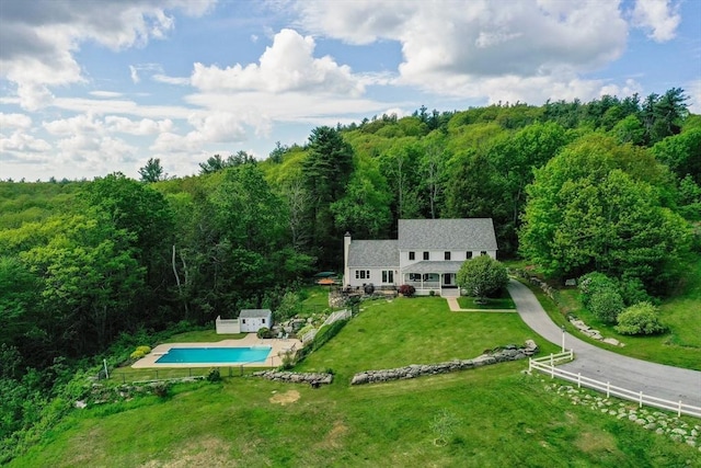 15 Allen Hill Rd, Princeton, MA 01541 - aerial view of property and surrounding area with a forest and a pool